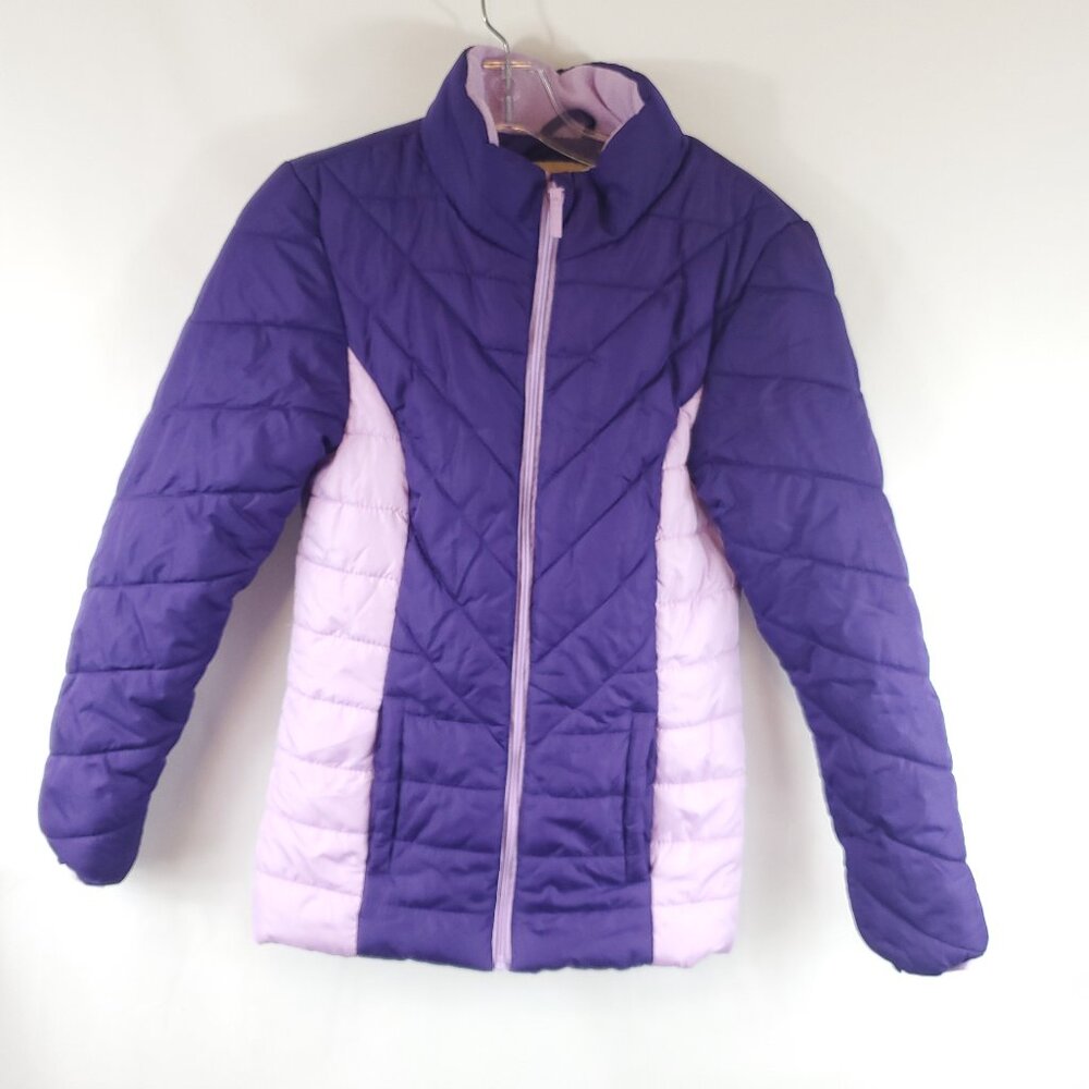 Roebuck & Co Girls Large (14) Purple & Lilac Zip Up Puff Jacket